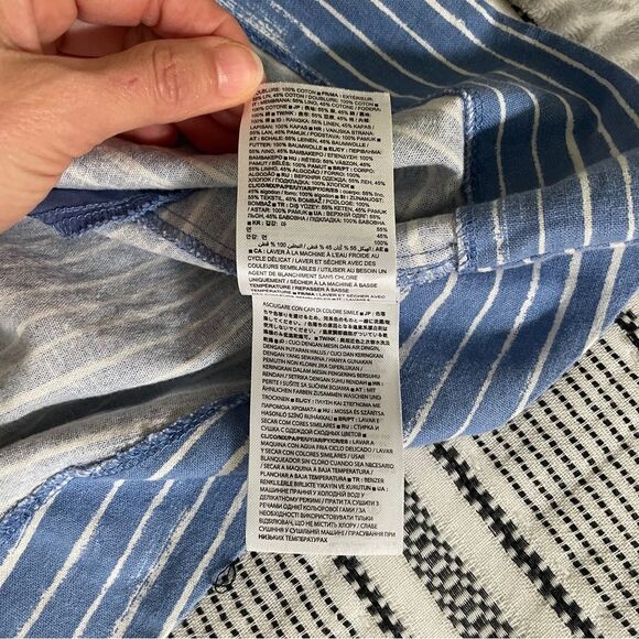 GAP Blue Knee Length Y2K Fit & Flare Sleeveless Dress sz 0 Preppy Fishermancore - Picture 15 of 16